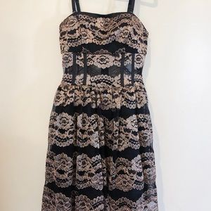 Bebe black and gold cocktail dress